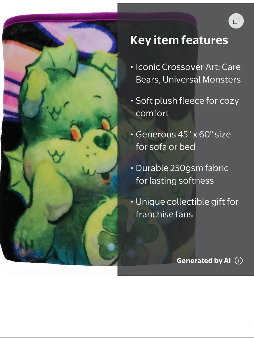 Care Bears & Universal Monsters Blanket